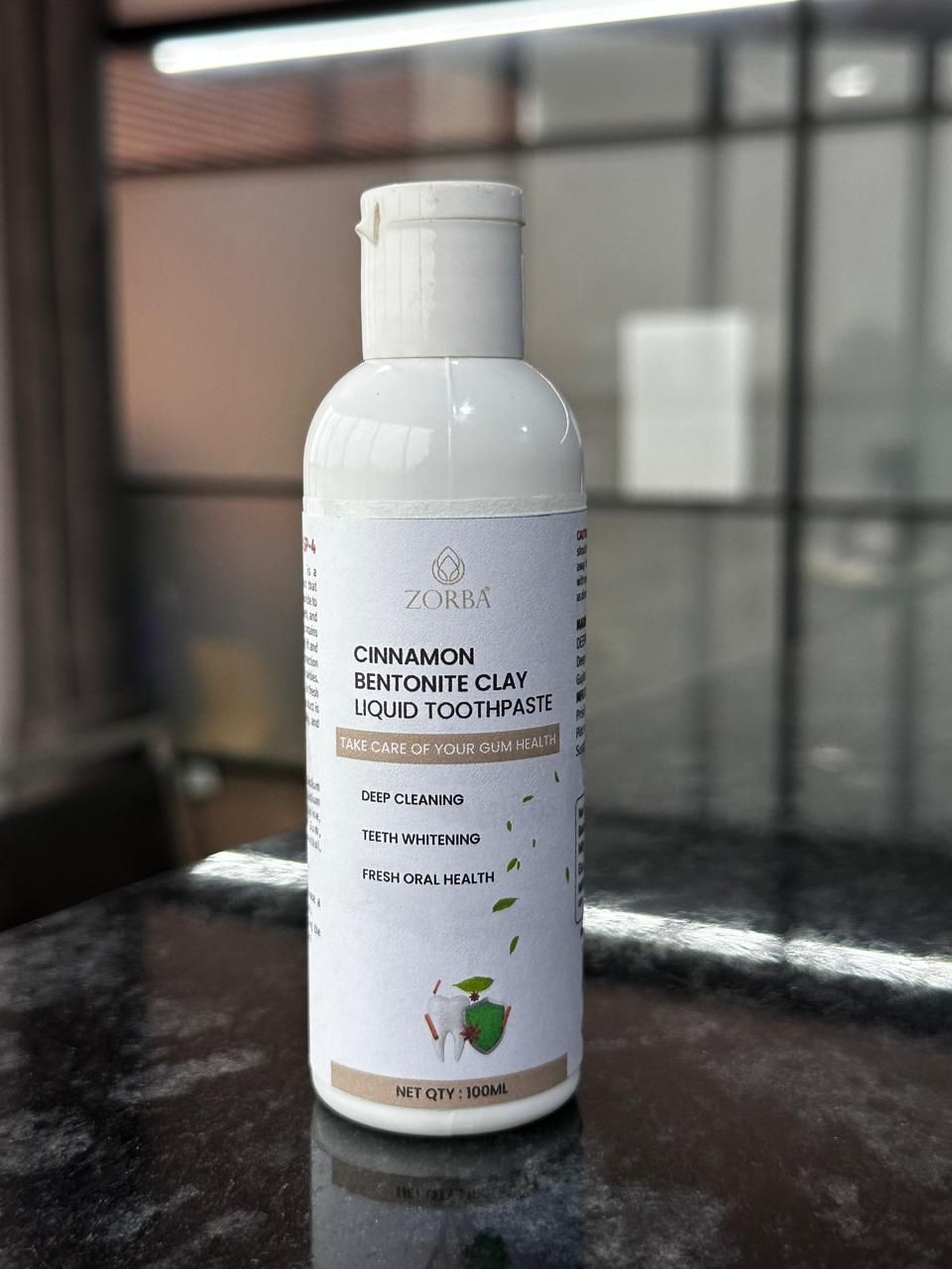 Cinnamon Bentonite Clay Liquid Toothpaste – Natural Whitening & Detox Formula, 200ml (Pack of 2)