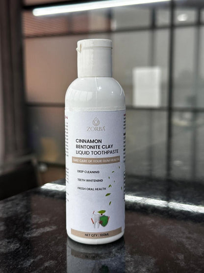 Cinnamon Bentonite Clay Liquid Toothpaste – Natural Whitening & Detox Formula, 200ml (Pack of 2)