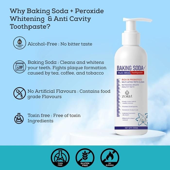 Zorba Baking Soda Multi-White Toothpaste 100ML (Pack of 2)
