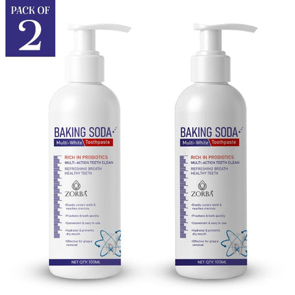 Zorba Baking Soda Multi-White Toothpaste 100ML (Pack of 2)
