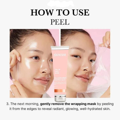 Collagen Night Wrapping Peel Off Mask for korean glass skin (pack of 2)