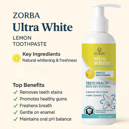Ultra White Liquid Toothpaste – Teeth Whitening & Deep Cleaning Formula, 200ml (Pack of 2)