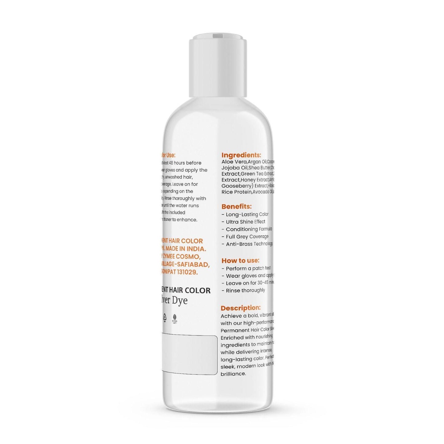 Permanent Silver Hair Color Dye – Long-Lasting Vibrant Grey Shade (Pack of 2)