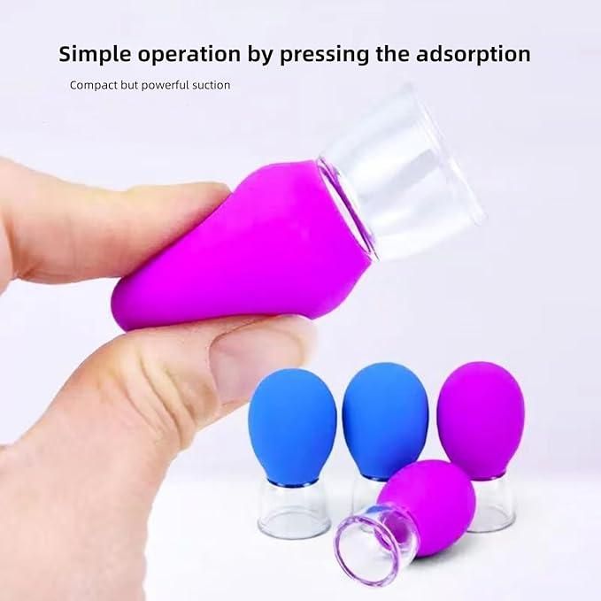 Vacuum Pressure Massage Cups – Silicone Cupping Therapy Set for Cellulite & Muscle Relief (Pack of 4)