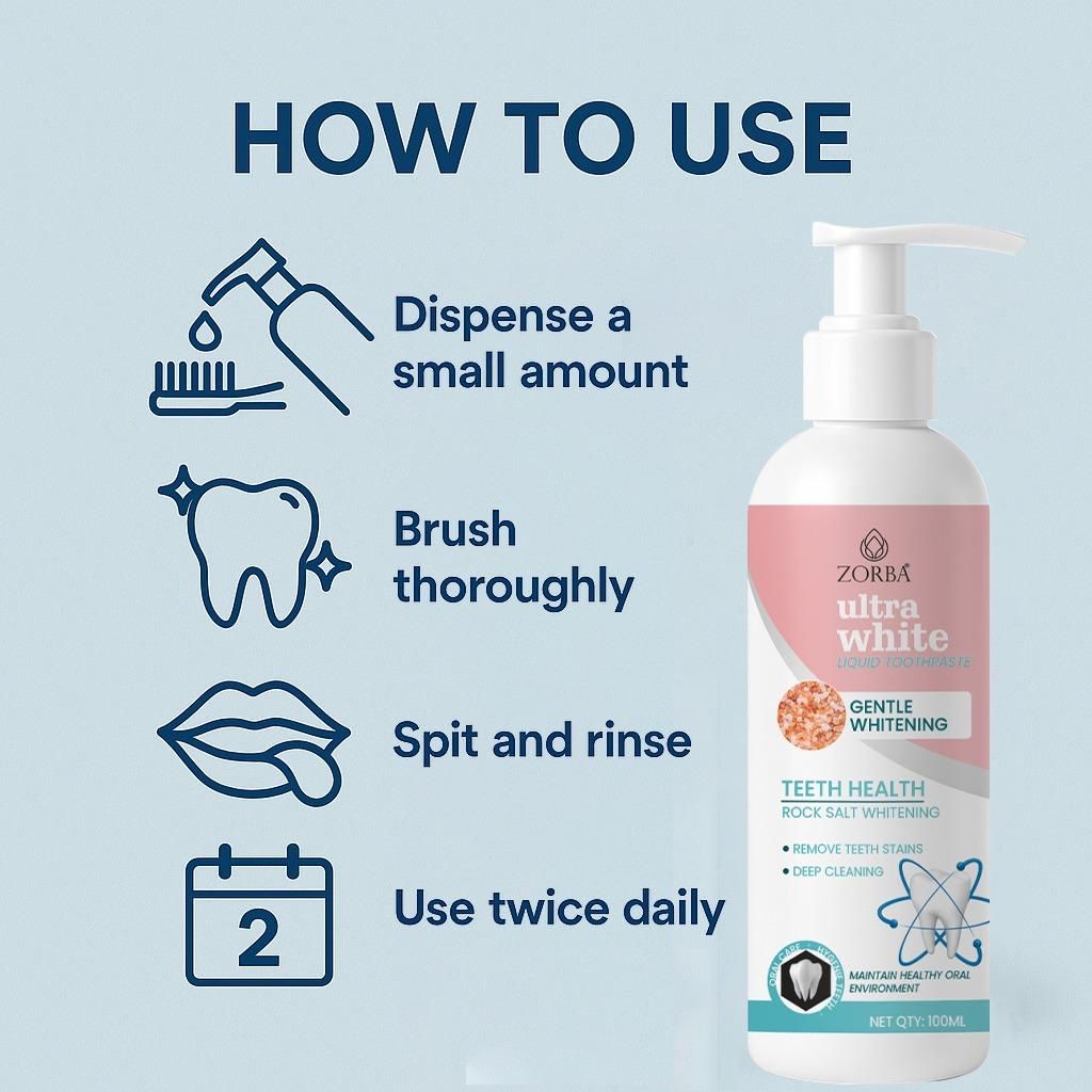 Ultra White Liquid Toothpaste – Deep Cleaning & Whitening Formula, 200ml (Pack of 2)