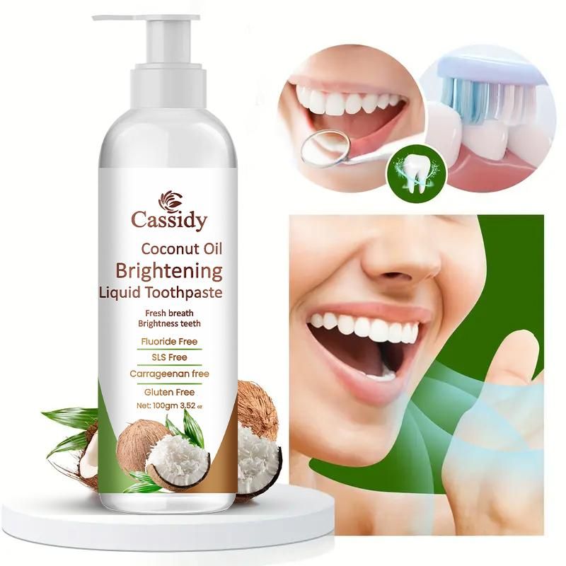 Coconut Oil Brightening Liquid Toothpaste – 200g Natural Whitening Formula (Pack of 2)