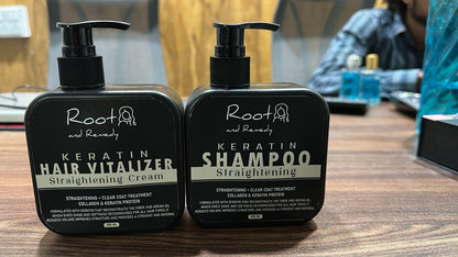 Herbal Pro Hair Straightening Shampoo & Keratin Hair Vitalizer Cream (Pack of 2)