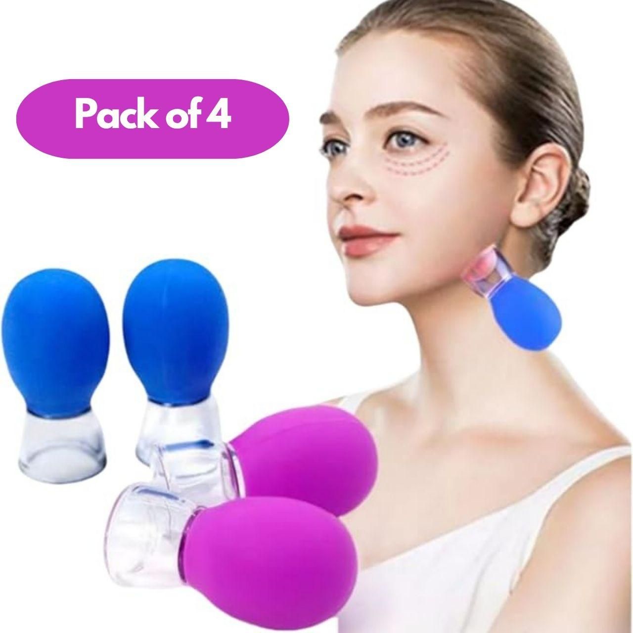 Vacuum Pressure Massage Cups – Silicone Cupping Therapy Set for Cellulite & Muscle Relief (Pack of 4)