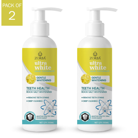 Ultra White Liquid Toothpaste – Teeth Whitening & Deep Cleaning Formula, 200ml (Pack of 2)